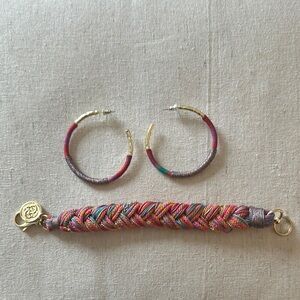Kendra Scott Multicolor Braided Bracelet and Hoop Earrings- 2 for 1 price steal